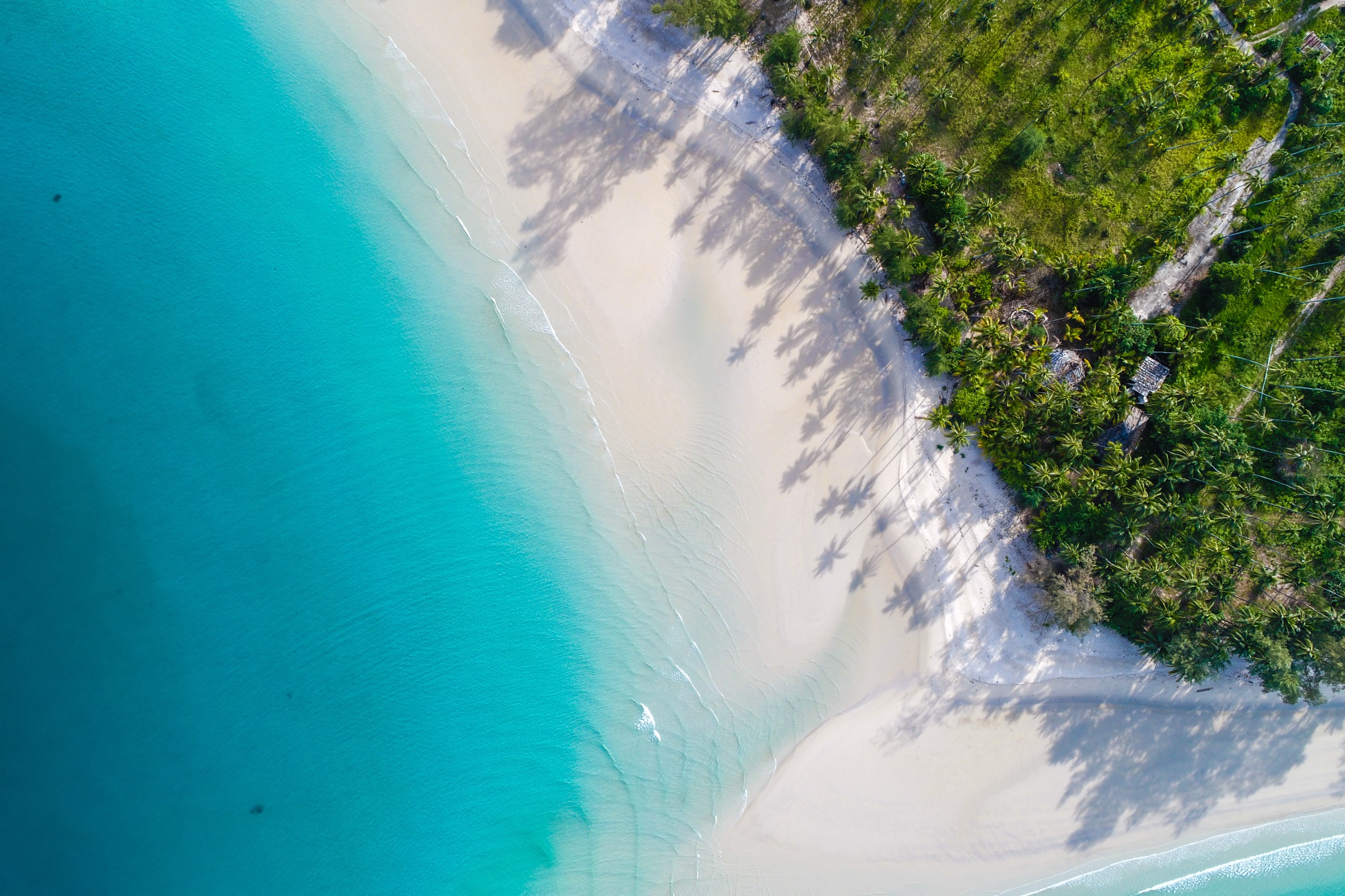 Grand Cayman shoreline from the air