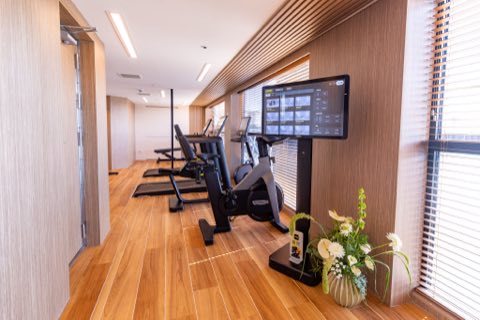 fitness center aboard Transcend Connect