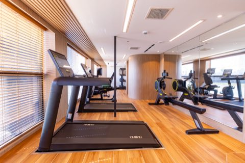 fitness center aboard Transcend Connect