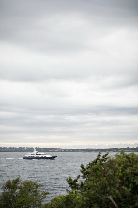 A boat crossing the bay during the reception.