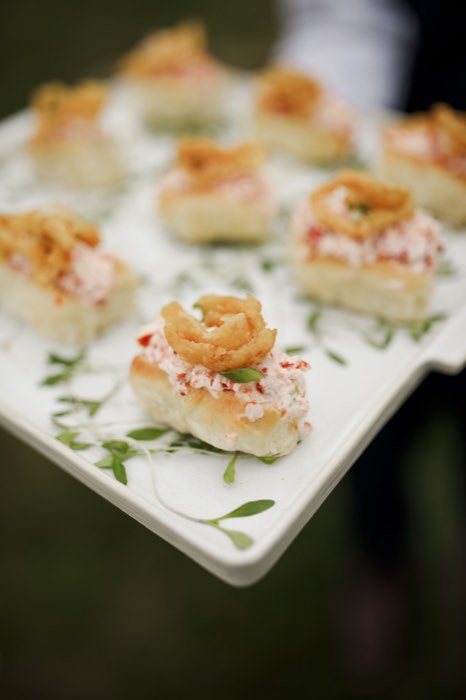 Lobster canapés on their way out.