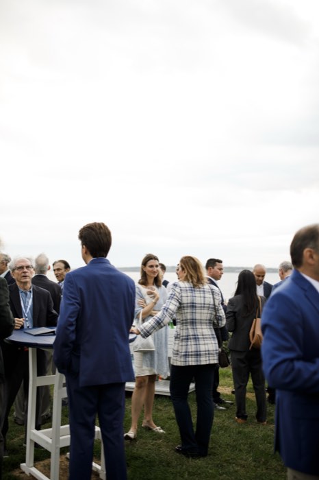Guests at the standing tables.
