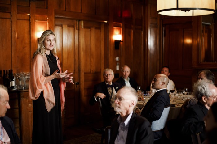 The dining room through Susan Lindeque's remarks.