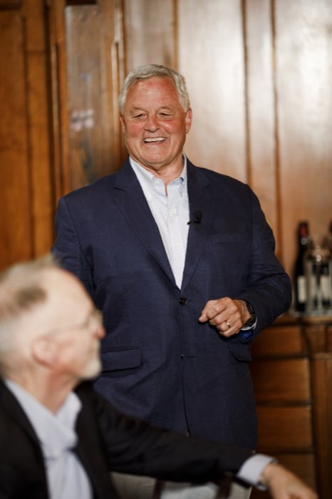 Addressing the dinner.