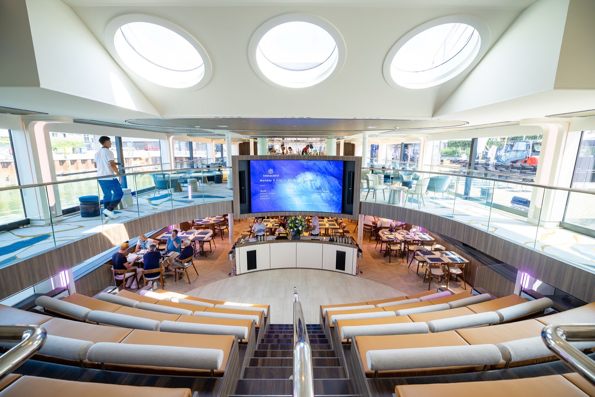 The Forum aboard Avestix Frontier, where the Inaugural Voyage sessions are held