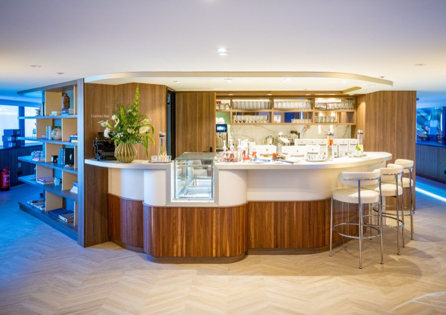 The Barista Bar counter aboard Transcend Connect